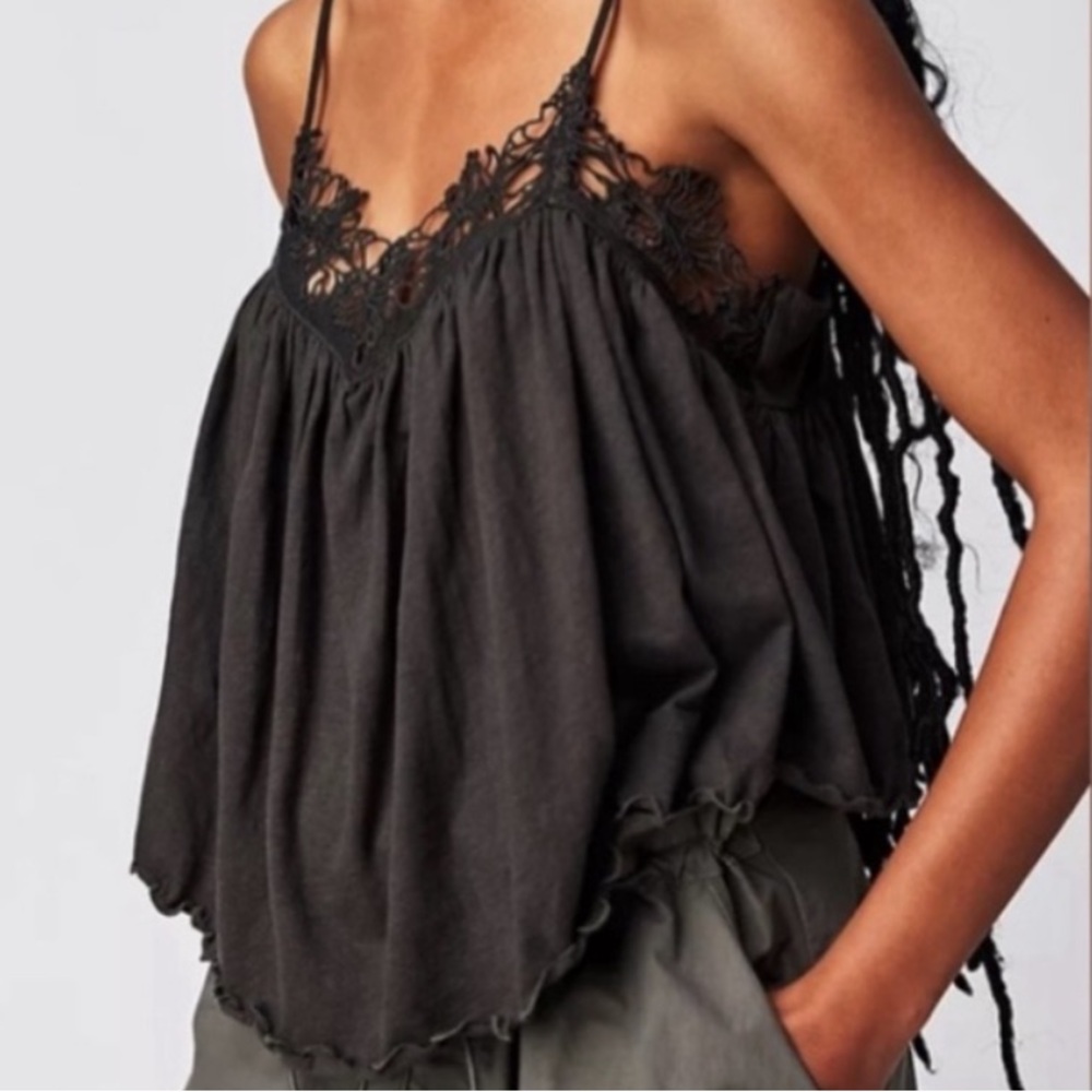 Free People Kayla Tank Washed Black
